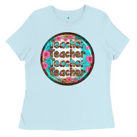 Baby Blue teacher vibe earrings Ladies Tee - BundleAndBundleShop