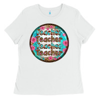 White teacher vibe earrings Ladies Tee - BundleAndBundleShop