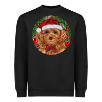 Black Christmas Toy Poodle Heavyweight Sweatshirt - RanaPortraitStore