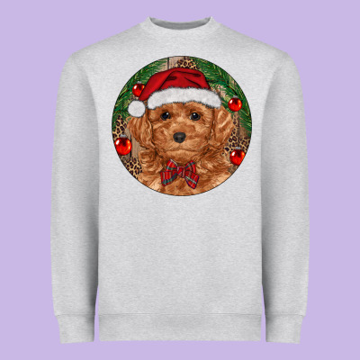 Christmas Toy Poodle Heavyweight Sweatshirt Designed By Ranaportraitstore