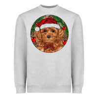 Heather Grey Christmas Toy Poodle Heavyweight Sweatshirt - RanaPortraitStore