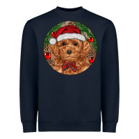 Navy Christmas Toy Poodle Heavyweight Sweatshirt - RanaPortraitStore