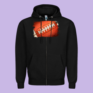 American Football Brushstroke Zipper Hoodie Designed By Ranaportraitstore