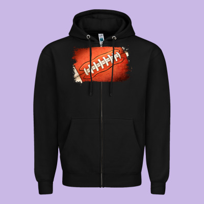 American Football Brushstroke Zipper Hoodie Designed By Ranaportraitstore