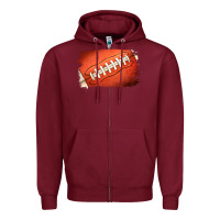 Burgundy American football brushstroke Zipper Hoodie - RanaPortraitStore