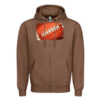 Chestnut American football brushstroke Zipper Hoodie - RanaPortraitStore