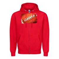 Red American football brushstroke Zipper Hoodie - RanaPortraitStore