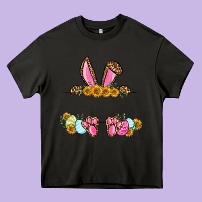 Western Easter Bunny Name Frame Heavy Core Tee Designed By Oliviacreatesart
