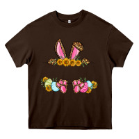 Chocolate Brown Western Easter bunny name frame Heavy Core Tee - OliviaCreatesArt