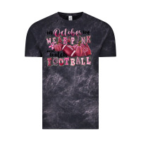 Cloud Black in october we wear pink and watch football Vintage Tee - FaDigitalArtStudio