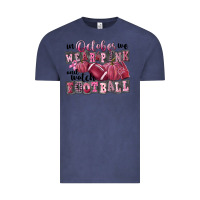 Vintage Denim in october we wear pink and watch football Vintage Tee - FaDigitalArtStudio