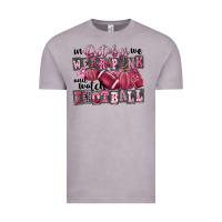In October We Wear Pink And Watch Football Vintage Tee | Teevron