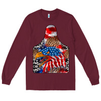 Burgundy america Long Sleeve Tee - CowhideDigitalArt