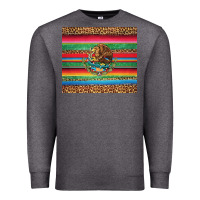 Charcoal Heather serape leopard mexican Premium Sweatshirt - Jasminsmagicworld