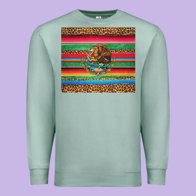 Serape Leopard Mexican Premium Sweatshirt Designed By Jasminsmagicworld