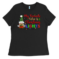 Black my favorite color is christmas lights Ladies Tee - BundleAndBundleShop