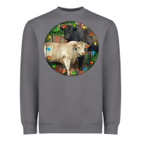 Storm Christmas Charolais Bull And Black Angus Bull Heavyweight Sweatshirt - RanaPortraitStore