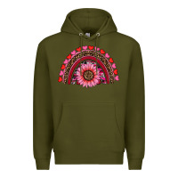 Army Green valentine's day sunflower rainbow Premium Hoodie - RanaPortraitStore