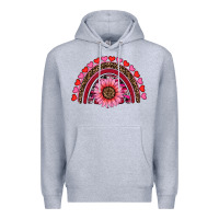 Heather Grey valentine's day sunflower rainbow Premium Hoodie - RanaPortraitStore