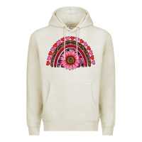 Oatmeal Heather valentine's day sunflower rainbow Premium Hoodie - RanaPortraitStore