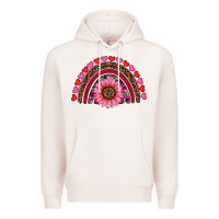 Pale Pink valentine's day sunflower rainbow Premium Hoodie - RanaPortraitStore