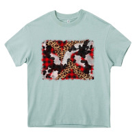 Arona cowhide buffalo plaid leopad background Heavy Core Tee - CowCowDesign