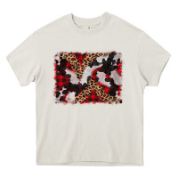Cream cowhide buffalo plaid leopad background Heavy Core Tee - CowCowDesign
