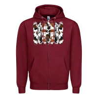 Burgundy cowhide brushstrokes Zipper Hoodie - RanaPortraitStore