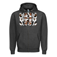 Charcoal Heather cowhide brushstrokes Zipper Hoodie - RanaPortraitStore