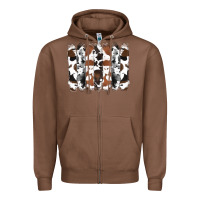 Chestnut cowhide brushstrokes Zipper Hoodie - RanaPortraitStore