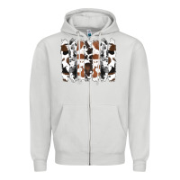 Dove Grey cowhide brushstrokes Zipper Hoodie - RanaPortraitStore