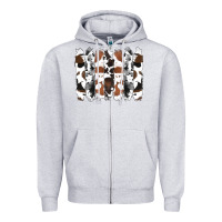 Heather Grey cowhide brushstrokes Zipper Hoodie - RanaPortraitStore