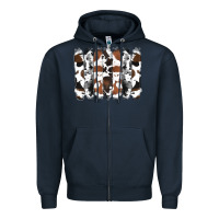 Navy cowhide brushstrokes Zipper Hoodie - RanaPortraitStore