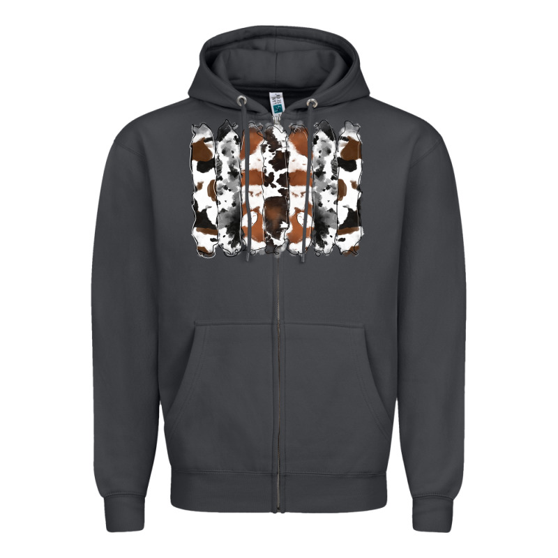 Cowhide Brushstrokes Zipper Hoodie by RanaPortraitStore | Teevron