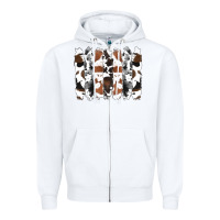 White cowhide brushstrokes Zipper Hoodie - RanaPortraitStore