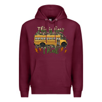 Burgundy this is how i roll school bus camouflage Premium Hoodie - Artiststas