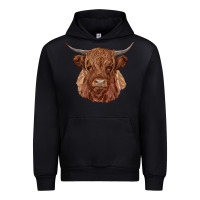 Black highland cow Urban Hoodie - RanaPortraitStore