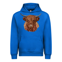 Cobalt highland cow Urban Hoodie - RanaPortraitStore