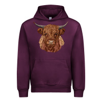 Mauve Wine highland cow Urban Hoodie - RanaPortraitStore