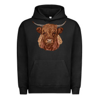 Pigment Black highland cow Urban Hoodie - RanaPortraitStore