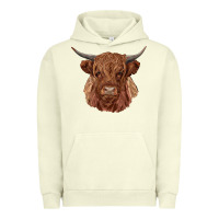 Pigment Pistachio highland cow Urban Hoodie - RanaPortraitStore