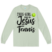Matcha this girl runs on jesus and tennis Long Sleeve Tee - DesigneFamous