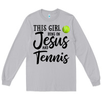 Moon Dust this girl runs on jesus and tennis Long Sleeve Tee - DesigneFamous