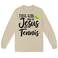 Mushroom this girl runs on jesus and tennis Long Sleeve Tee - DesigneFamous