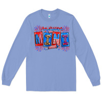 Colony Blue american mini Long Sleeve Tee - CowhideDigitalArt