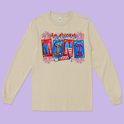 American Mini Long Sleeve Tee Designed By Cowhidedigitalart