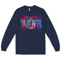 Navy american mini Long Sleeve Tee - CowhideDigitalArt