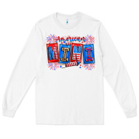 White american mini Long Sleeve Tee - CowhideDigitalArt