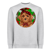 Heather Grey Christmas Toy Poodle Heavyweight Sweatshirt - RanaPortraitStore