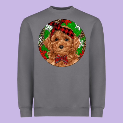 Christmas Toy Poodle Heavyweight Sweatshirt Designed By Ranaportraitstore